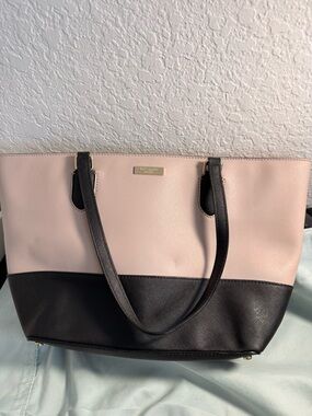 kate spade Blush Pink and Black Two-Tone Tote